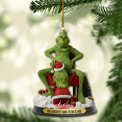 Funny Monster Couple - Personalized Couple Ornament