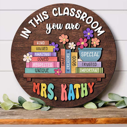 Back To School, Teacher Gift Idea - Personalized Teacher 2 Layered Wood Sign / Wood Plaque