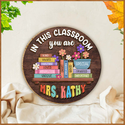 Back To School, Teacher Gift Idea - Personalized Teacher 2 Layered Wood Sign / Wood Plaque