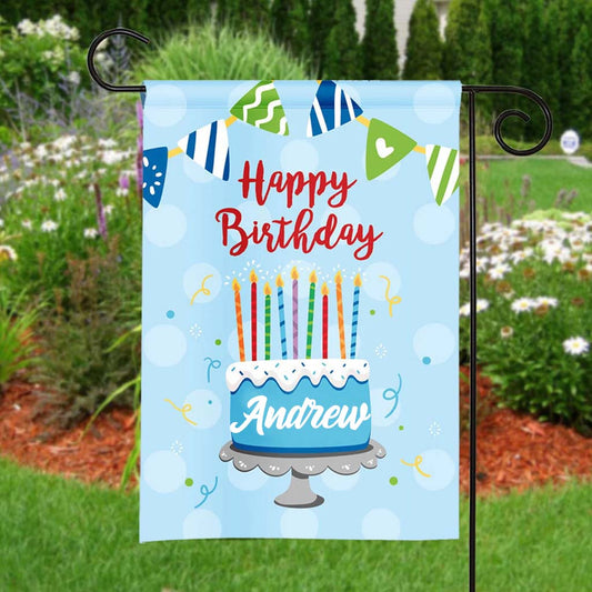 Happy Birthday - Personalized Birthday Garden Flag