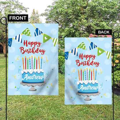 Happy Birthday - Personalized Birthday Garden Flag
