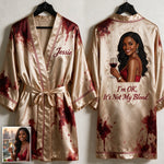 Bloodstained - Personalized Wine Satin Robe