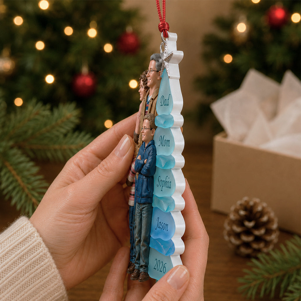 Sea Glass Family - Personalized Family Premium 3D Ornament