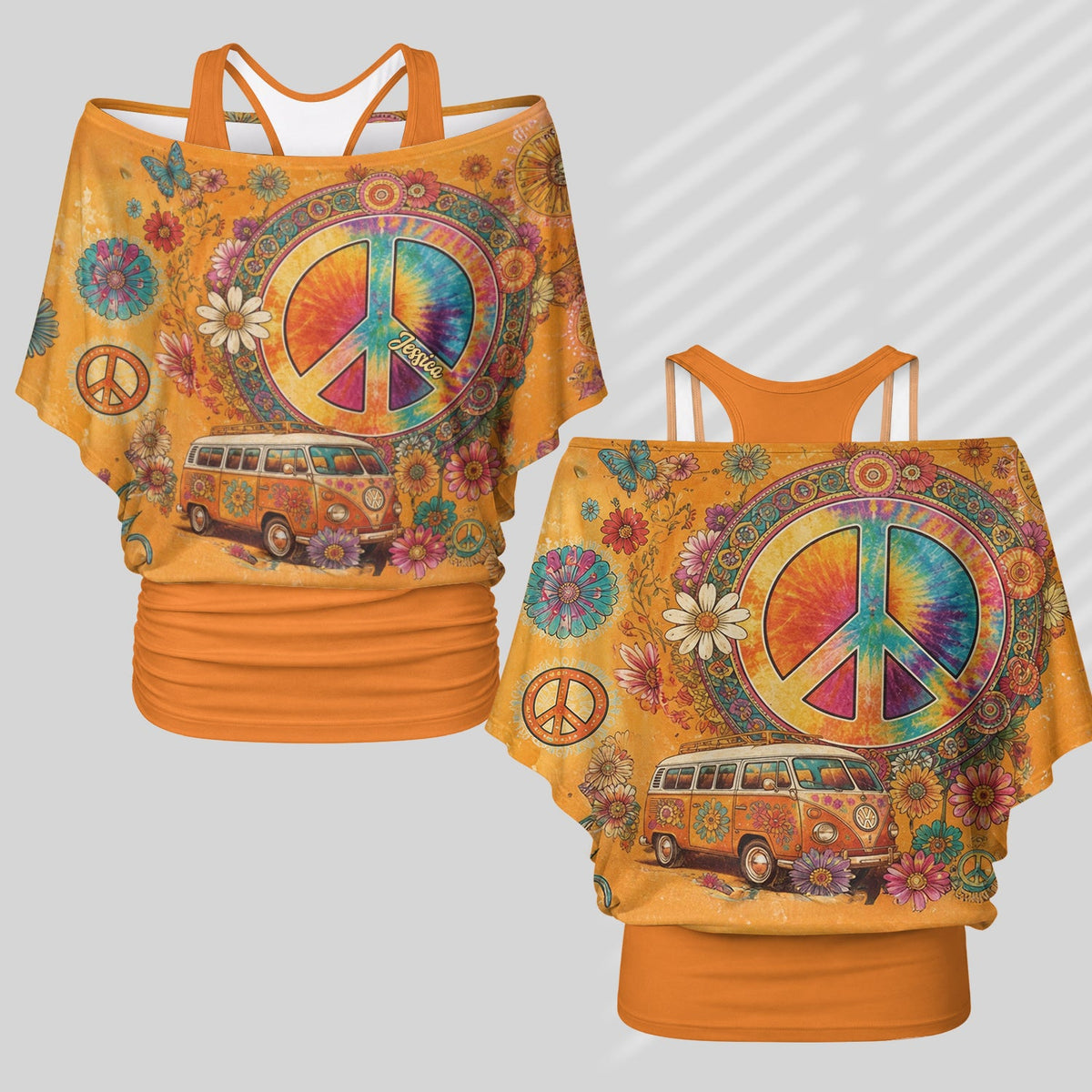 Hippie Souls - Personalized Hippie Off-Shoulder Top Set