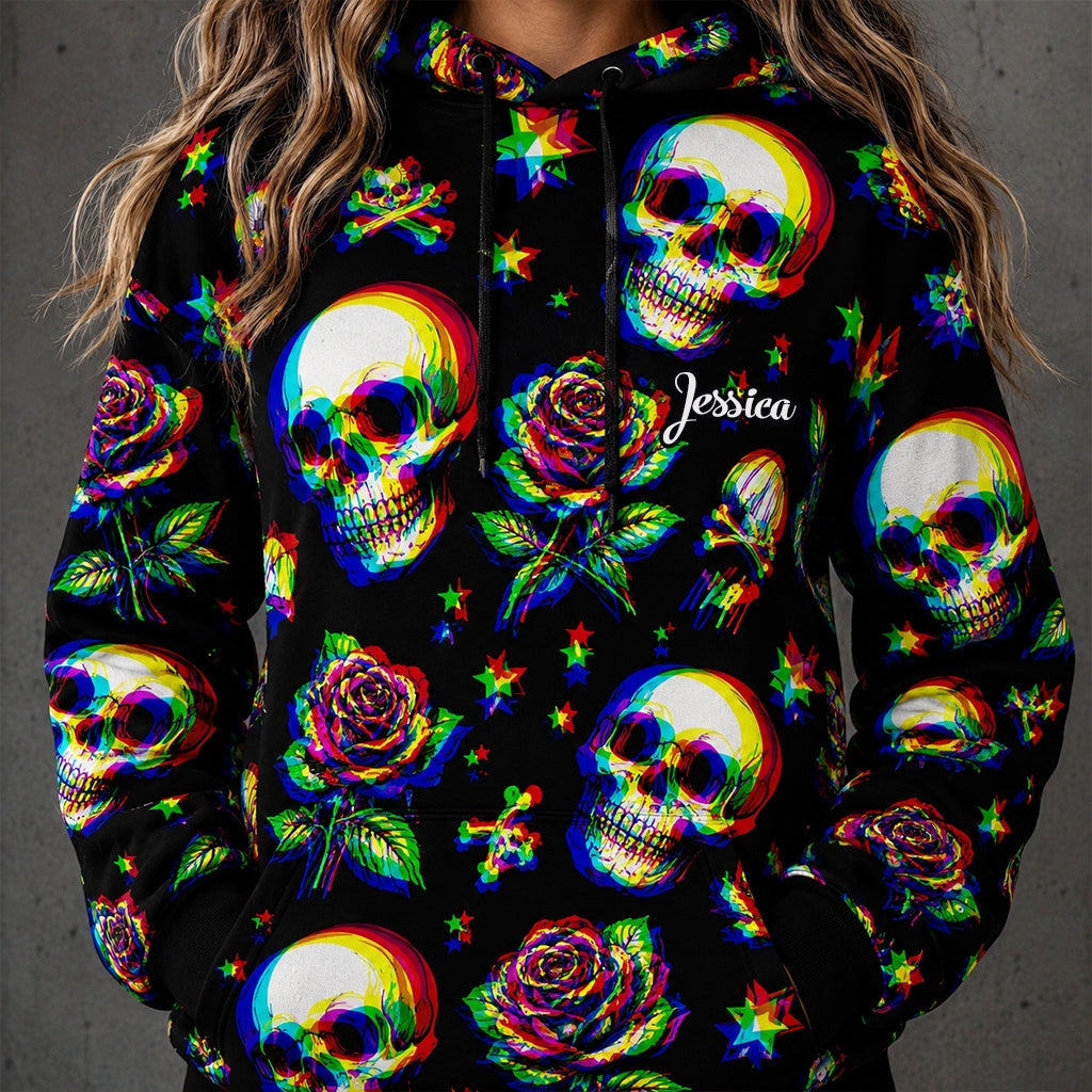Skulls And Roses - Personalized Skull All Over Shirt