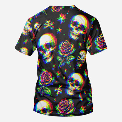 Skulls And Roses - Personalized Skull All Over Shirt