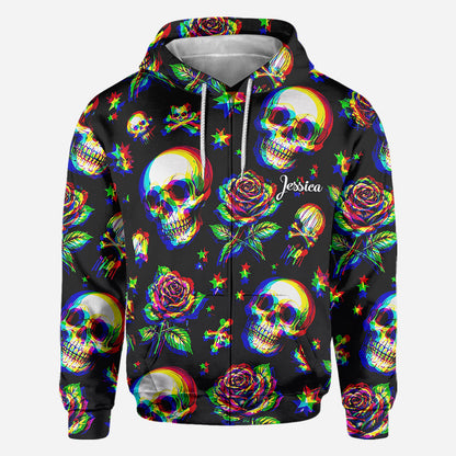 Skulls And Roses - Personalized Skull All Over Shirt