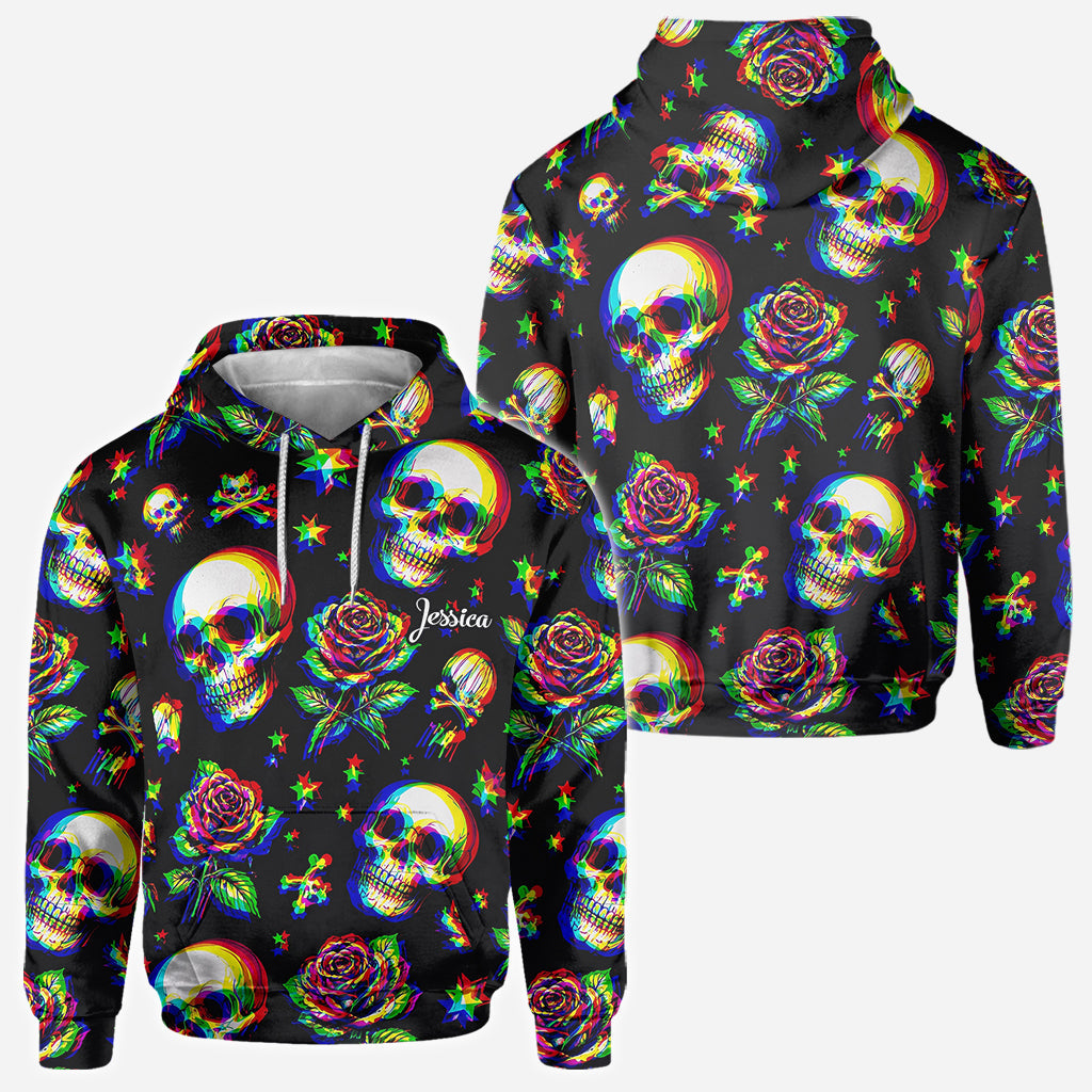 Skulls And Roses - Personalized Skull All Over Shirt