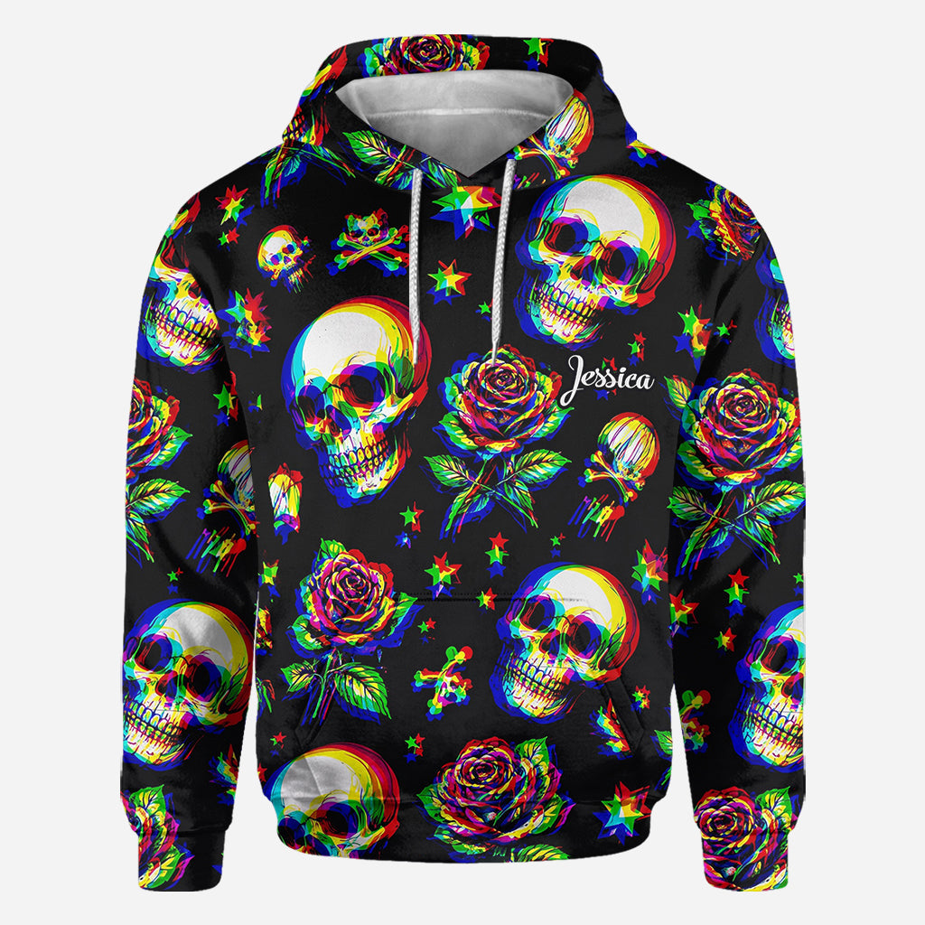 Skulls And Roses - Personalized Skull All Over Shirt