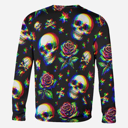 Skulls And Roses - Personalized Skull All Over Shirt