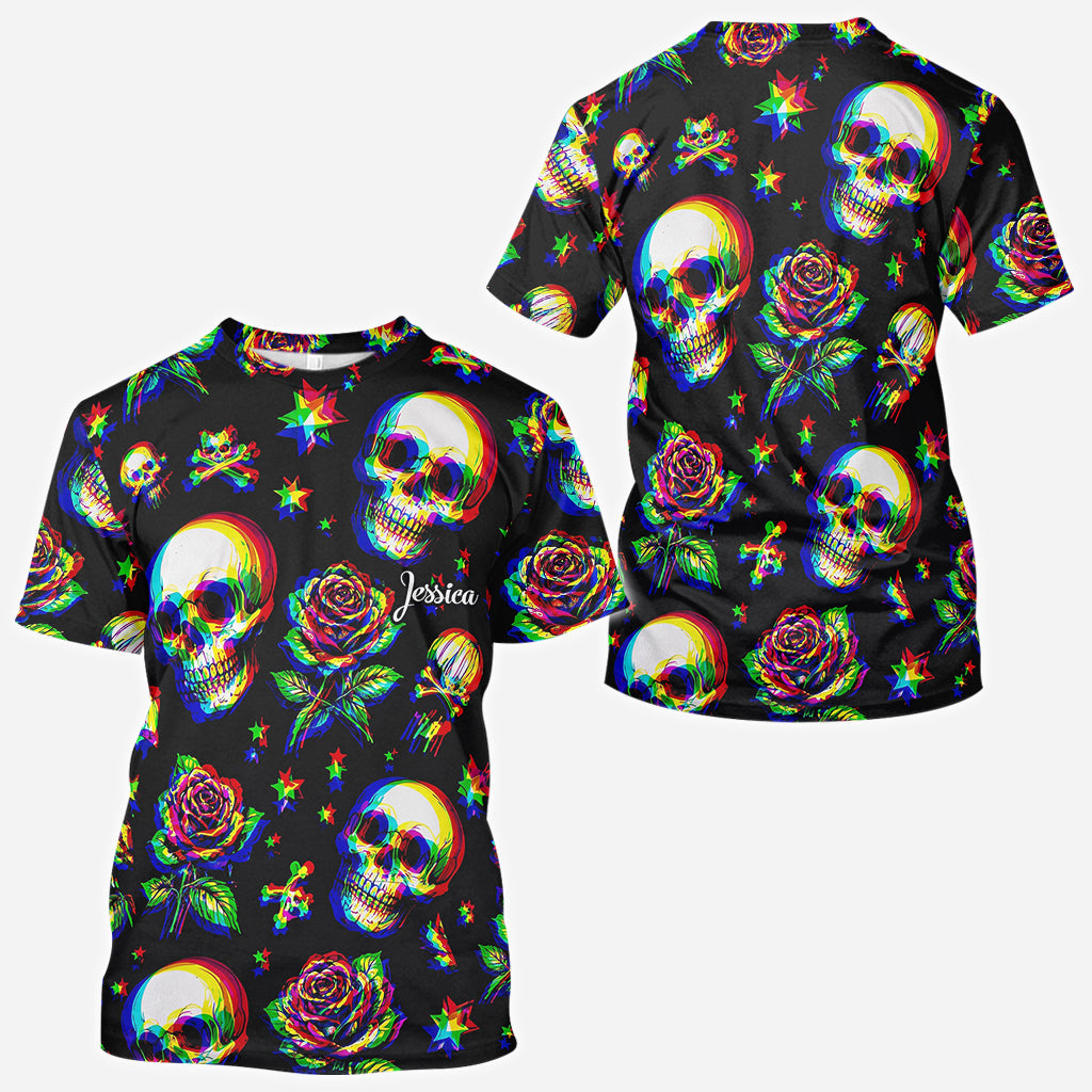 Skulls And Roses - Personalized Skull All Over Shirt