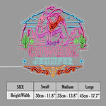 USB-Operated Neon Cowgirl Cowboy Sign - Personalized Cowgirl Neon LED Light Sign