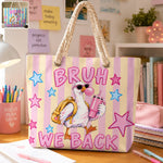 Bruh We Back, Silly Goose - Personalized Teacher Beach Bag