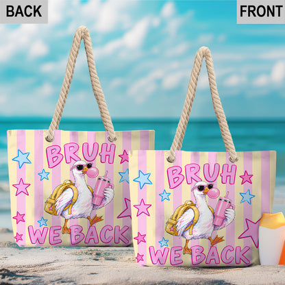 Bruh We Back, Silly Goose - Personalized Teacher Beach Bag