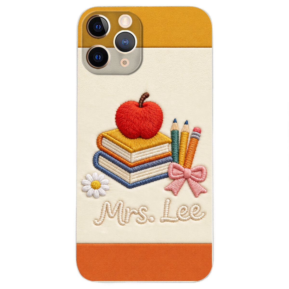 Teacher Gifts - Personalized Teacher 3D Embossed Leather Phone Case