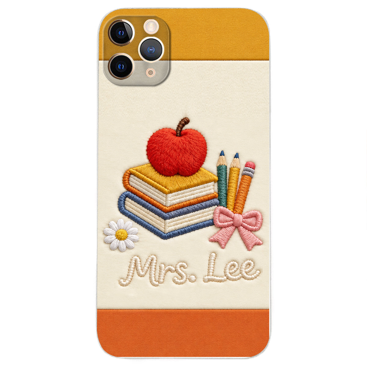 Teacher Gifts - Personalized Teacher 3D Embossed Leather Phone Case