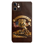 100 Years Of Route Personalized Gifts For Bikers - Personalized Biker 3D Embossed Leather Phone Case