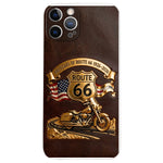 100 Years Of Route Personalized Gifts For Bikers - Personalized Biker 3D Embossed Leather Phone Case