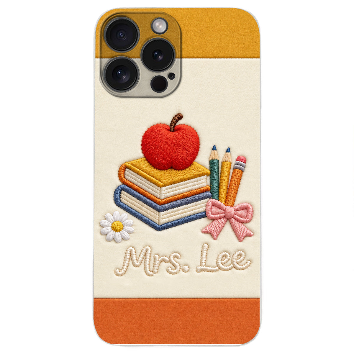 Teacher Gifts - Personalized Teacher 3D Embossed Leather Phone Case