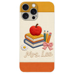 Teacher Gifts - Personalized Teacher 3D Embossed Leather Phone Case