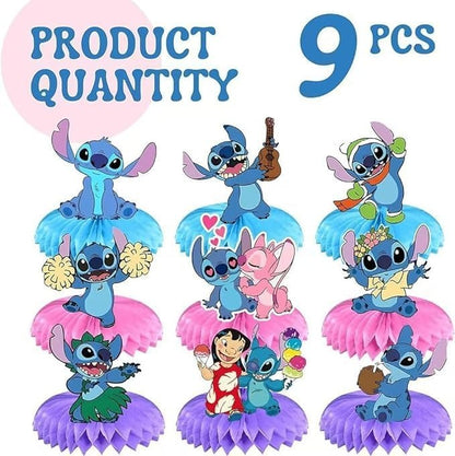 Stitch Themed Birthday Centerpiece Set – Cute Party Table Decor (9Pcs)