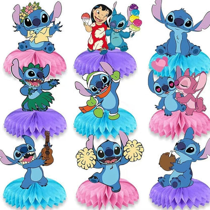 Stitch Themed Birthday Centerpiece Set – Cute Party Table Decor (9Pcs)