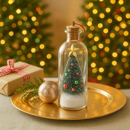 Christmas Tree Message in a Bottle Recording – Recordable Christmas Ornament with Voice Playback Cor