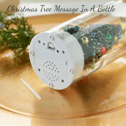 Christmas Tree Message in a Bottle Recording – Recordable Christmas Ornament with Voice Playback Cor