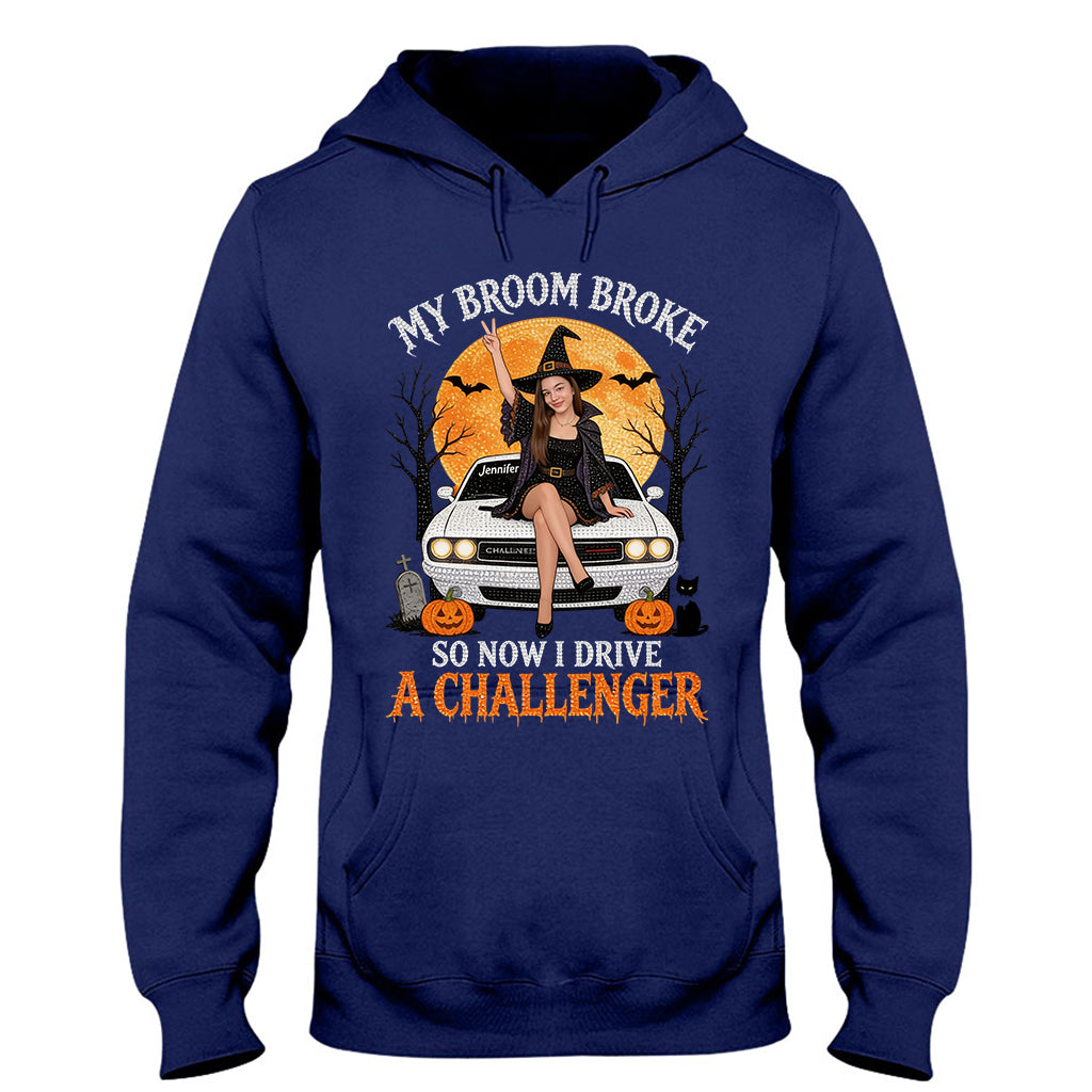 My Broom Broke Funny Halloween - Personalized Car Lover T-shirt And Hoodie