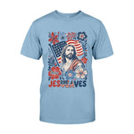Jesusaves Floral 4th Of July - Personalized Christian T-shirt And Hoodie