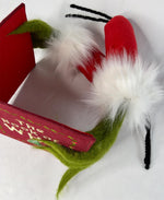 Grinch Christmas Tree Topper Decoration - Holiday Party Gifts Festive Red Book-Shaped