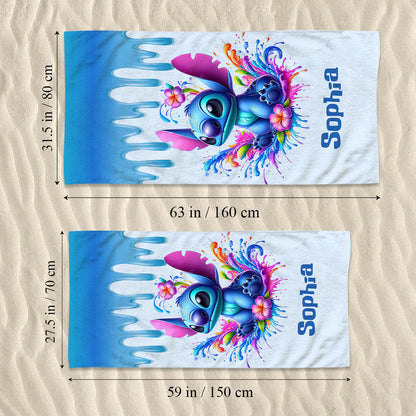 Blue Ohana - Personalized Ohana Beach Towel