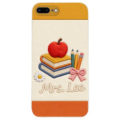 Teacher Gifts - Personalized Teacher 3D Embossed Leather Phone Case