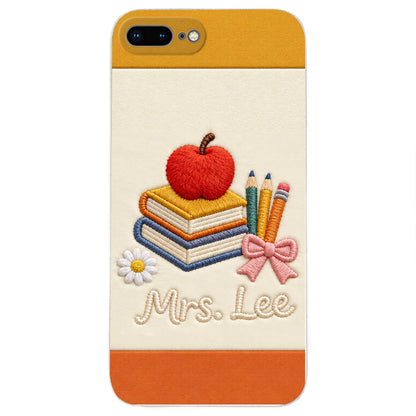 Teacher Gifts - Personalized Teacher 3D Embossed Leather Phone Case