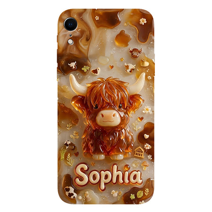 Highland Cow 3D Jelly Effect - Personalized Highland Cow Full Print Phone Case