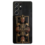 Black King - Personalized African American 3D Embossed Leather Phone Case