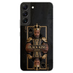 Black King - Personalized African American 3D Embossed Leather Phone Case