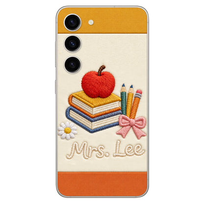 Teacher Gifts - Personalized Teacher 3D Embossed Leather Phone Case