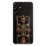 Black King - Personalized African American 3D Embossed Leather Phone Case
