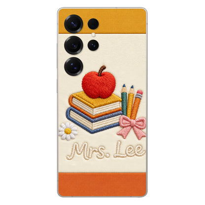 Teacher Gifts - Personalized Teacher 3D Embossed Leather Phone Case