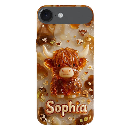 Highland Cow 3D Jelly Effect - Personalized Highland Cow Full Print Phone Case